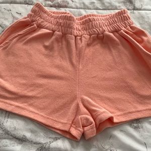 Forever 21 orange athletic cotton paperbag athleisure shorts, size XS loungewear
